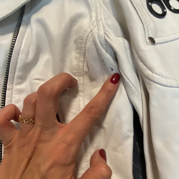 Moose Knuckles White Moto Real Leather Jacket Size S - Picture 3 of 7